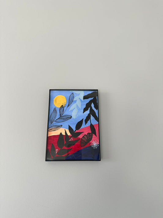 Hand-Painted Abstract Landscape Wall Art (Framed)